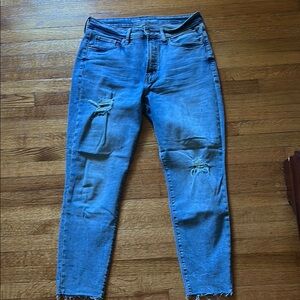 Distressed Blue Women's American Eagle Jeans
